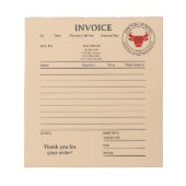 Custom Kraft Butcher Shop Invoice Notitieblok (Voorkant)
