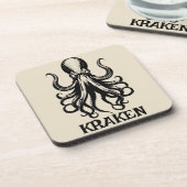 Custom Kraken Octopus Squid Name Personalized Bier Onderzetter (Linkerzijde)