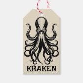 Custom Kraken Octopus Squid Name Personalized Cadeaulabel (Voorkant)