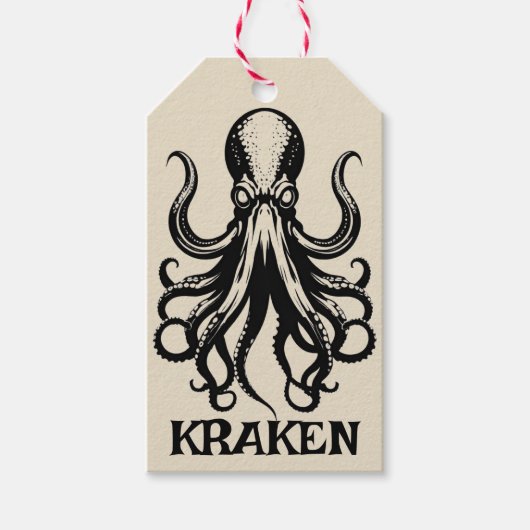 Custom Kraken Octopus Squid Name Personalized Cadeaulabel (Voorkant)