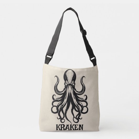 Custom Kraken Octopus Squid Name Personalized Crossbody Tas (Voorkant)