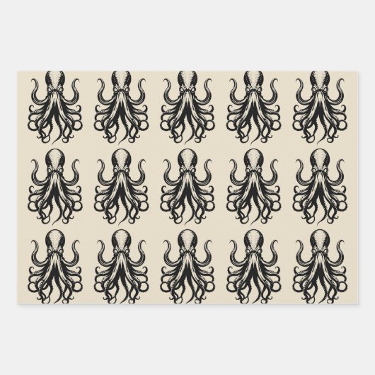 Custom Kraken Octopus Squid Name Personalized Inpakpapier Vel (Voorkant 2)