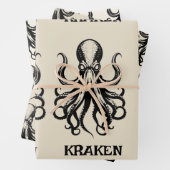Custom Kraken Octopus Squid Name Personalized Inpakpapier Vel (In situ)