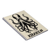 Custom Kraken Octopus Squid Name Personalized Notitieboek (Rechterzijde)