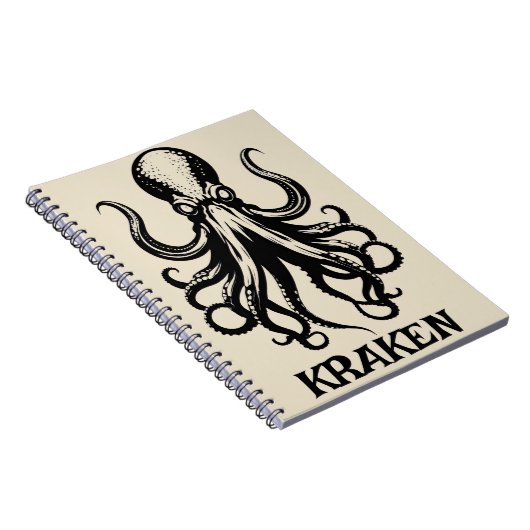 Custom Kraken Octopus Squid Name Personalized Notitieboek (Rechterzijde)