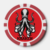 Custom Kraken Octopus Squid Name Personalized Poker Chips (Voorkant)
