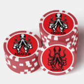 Custom Kraken Octopus Squid Name Personalized Poker Chips (Opstapeling)