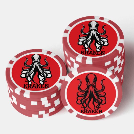 Custom Kraken Octopus Squid Name Personalized Poker Chips (Opstapeling)