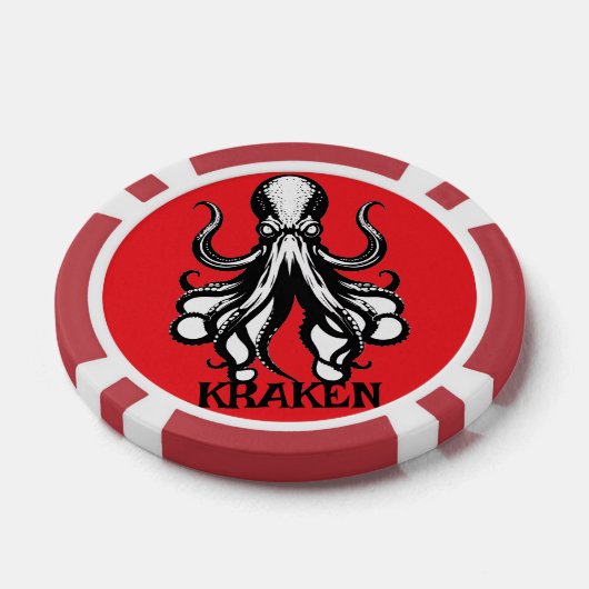 Custom Kraken Octopus Squid Name Personalized Poker Chips (Enkel)