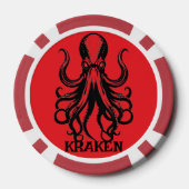 Custom Kraken Octopus Squid Name Personalized Poker Chips (Achterkant)