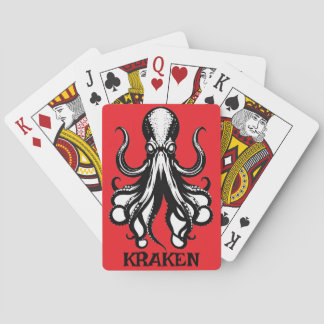 Custom Kraken Octopus Squid Name Personalized Pokerkaarten