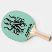 Custom Kraken Octopus Squid Name Personalized Tafeltennisbatje (Zijkant)