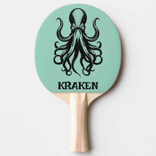 Custom Kraken Octopus Squid Name Personalized Tafeltennisbatje (Voorkant)