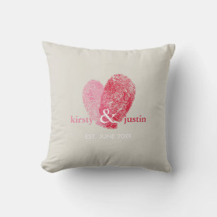 CUSTOM KUSSEN eenvoudige vingerafdruk hart paar ro