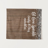 Custom Laat Liefde Sparkle Wedding Rustieke Hout P Wandkleed (Voorkant (horizontaal))