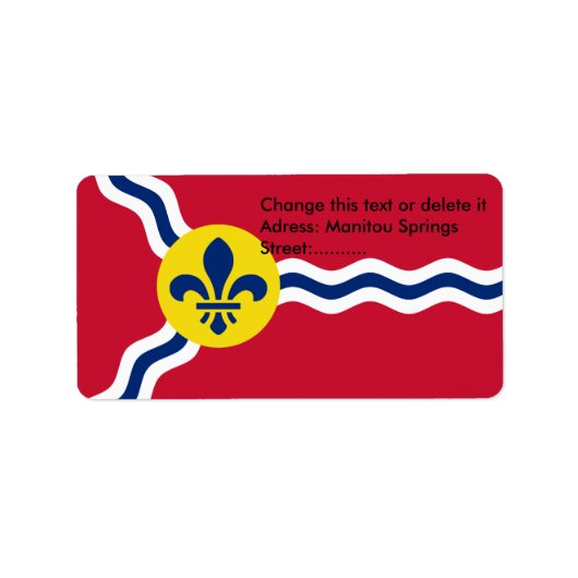 Custom Label met Vlag van St. Louis, Verenigde Sta (Voorkant)