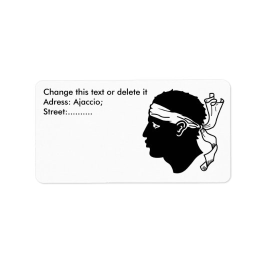 Custom Label with Flag of Corsica, Frankrijk (Voorkant)