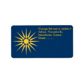 Custom Label with Flag of Macedonia, Greece (Voorkant)