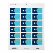 Custom Label with Flag of Minnesota, USA (Full Sheet)