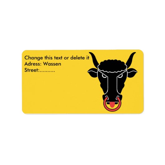 Custom Label with Flag of Uri canton, Switzerland (Voorkant)