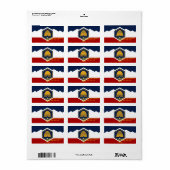 Custom Label with Flag of Utah, USA (Full Sheet)