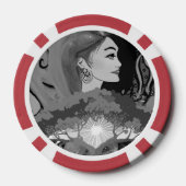Custom Lady Luck 2 Couple's Game Night  Poker Chips (Achterkant)