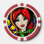 Custom Lady Luck 4 Couple's Game Night  Poker Chips (Voorkant)