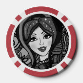 Custom Lady Luck 4 Couple's Game Night  Poker Chips (Achterkant)