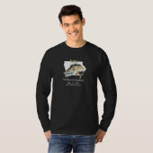 Custom Lake and Date Iowa Walleye Open Dark T-shirt (Voorkant volledig)