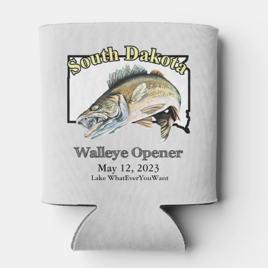Custom Lake and Date South Dakota Walleye Open Blikjeskoeler (Achterkant)