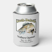 Custom Lake and Date South Dakota Walleye Open Blikjeskoeler (Blikje Achterkant)