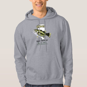 Custom Lake/Date Illinois Bass Opener Light Hoodie