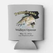 Custom Lake/Date Pennsylvania Walleye Opener Light Blikjeskoeler (Achterkant)