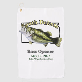 Custom Lake/Date South Dakota Bass Vissen Towel Golfhanddoek