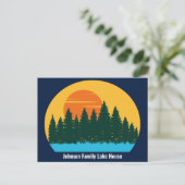 Custom Lake House Family Trip zonsondergang Briefkaart (Staand voorkant)