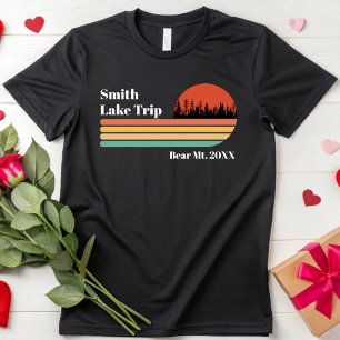 Custom Lake Trip Retro Familie Vakantie Camping T-shirt