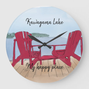 Custom Lake Uitzicht "Mijn Happy Place Grote Klok