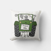 Custom Land Bruiloft Groene Tractor Kussen (Voorkant)