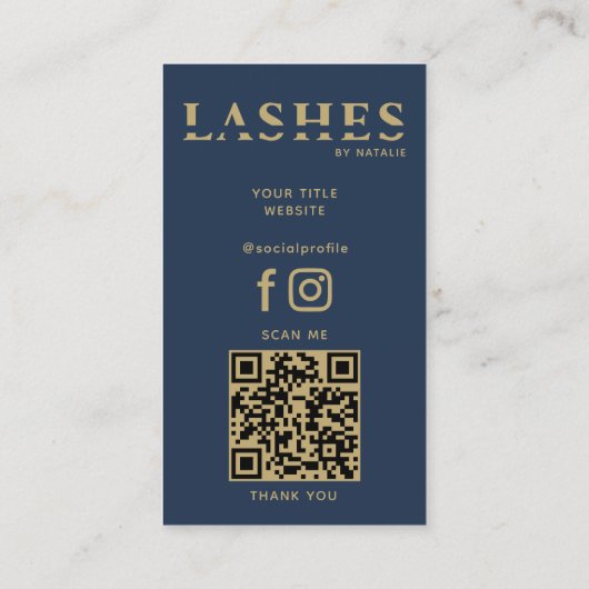 Custom Lash Extension Technician Cool QR Code Visitekaartje (Achterkant)