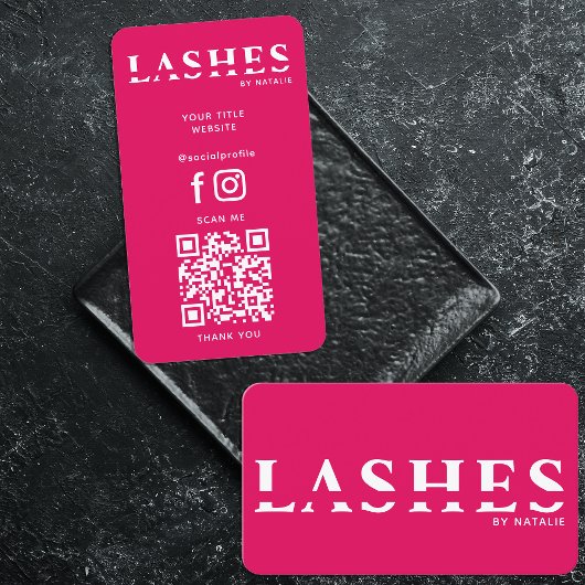 Custom Lash Extension Technician Cool QR Code Visitekaartje
