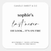 Custom Last Nerve Candle Grappige Kaars Vierkante Sticker (Voorkant)