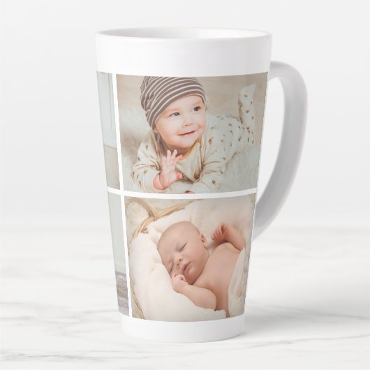 Custom Latte Mug with Four-Photo Collage (Angle droit)