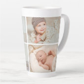 Custom Latte Mug with Four-Photo Collage Mok (Rechterhoek)