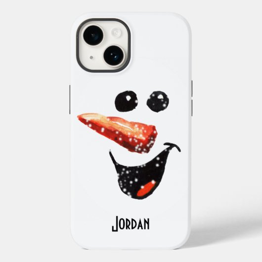 Custom Laughing Snowman Face Case-Mate iPhone Case (Achterkant)