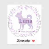 Custom lavender chihuahua Silhouette sticker (Feuille)