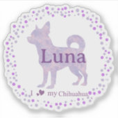 Custom lavender chihuahua Silhouette sticker (Devant)