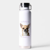 Custom lavender chihuahua water bottle Photo Waterfles (Achterkant)