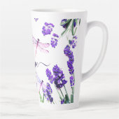 Custom Lavender Dragonfly Shabby Chic Boho Style Latte Mok (Rechts)