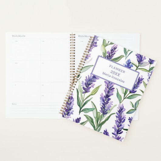 Custom Lavender Flowers 2026 Planner (Devant avec enveloppe)