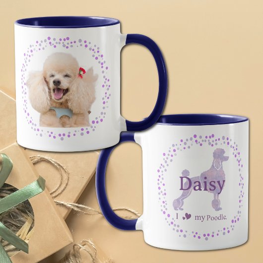Custom Lavender Poodle Mug Photo Personalized Mok